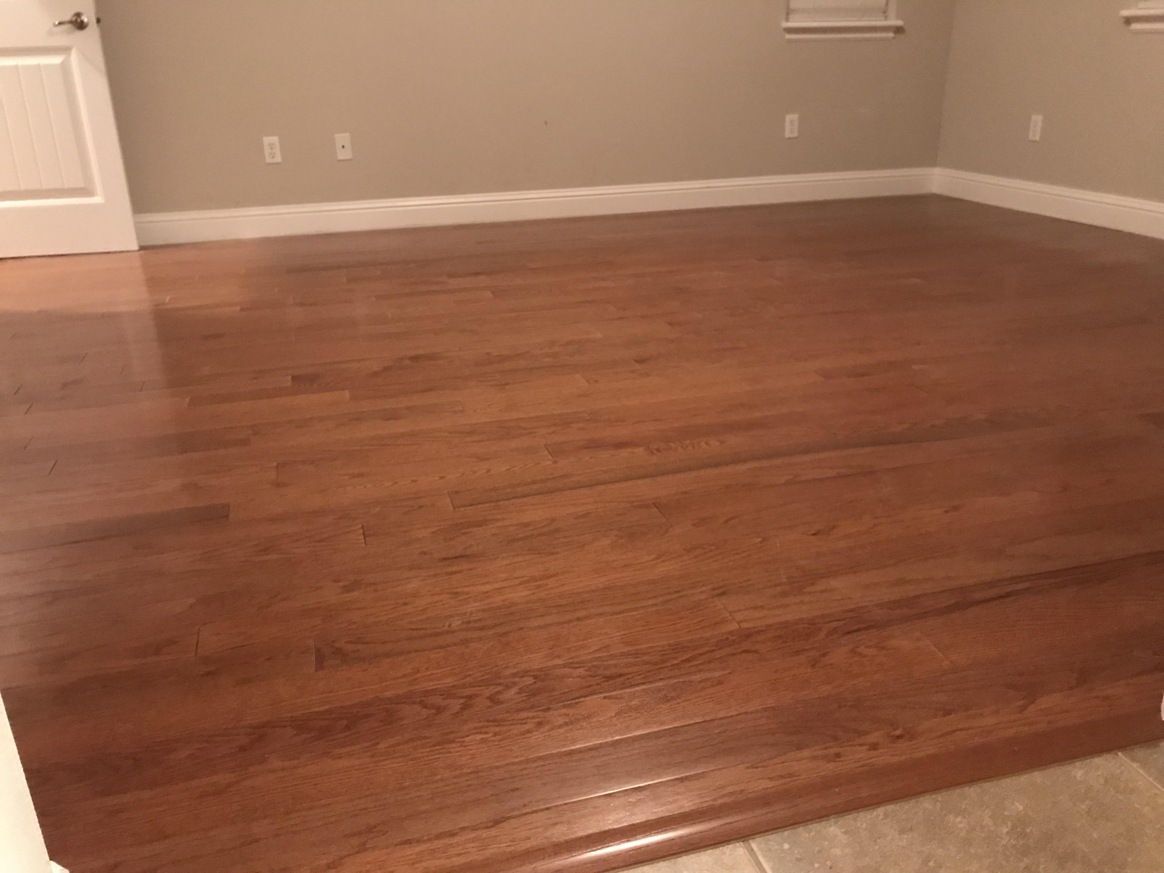 Cherry-stained oak hardwood floor in a Citrus Heights, CA living room