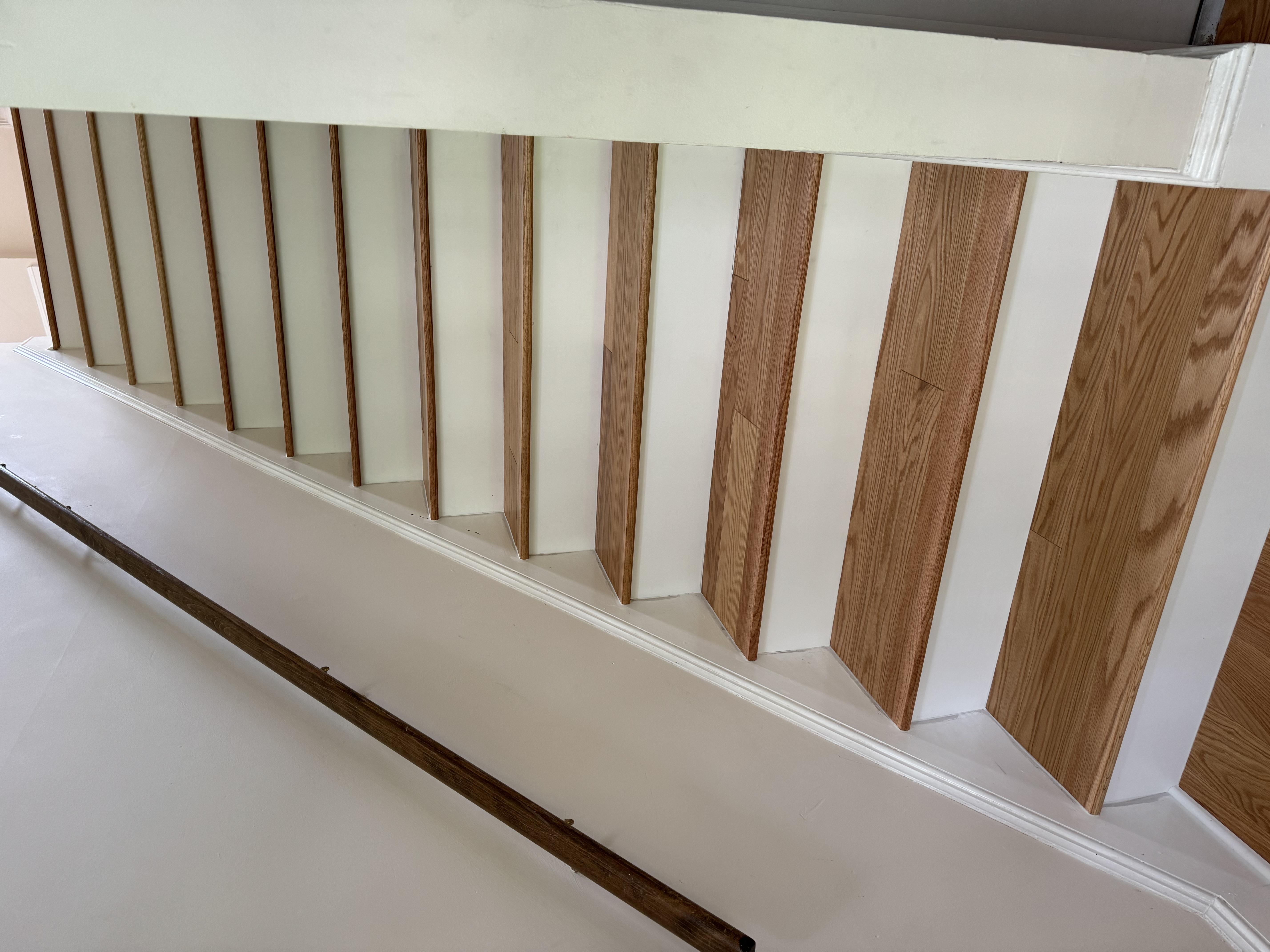 Hardwood stair installation in progress in an Auburn, CA home